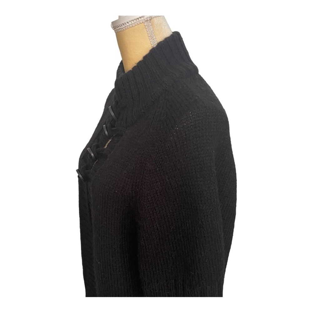Calvin Klein Black Cardigan with Button Closure High Mock‎ Neck Size Small - Picture 2 of 9